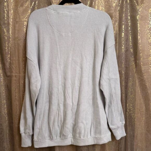 Aerie Light Gray White Textured Knit Oversized Lightweight Sweater XS - Picture 2 of 6